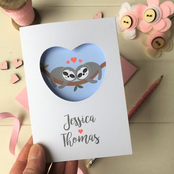 Personalised Sloths Valentine's Card, 2 of 4