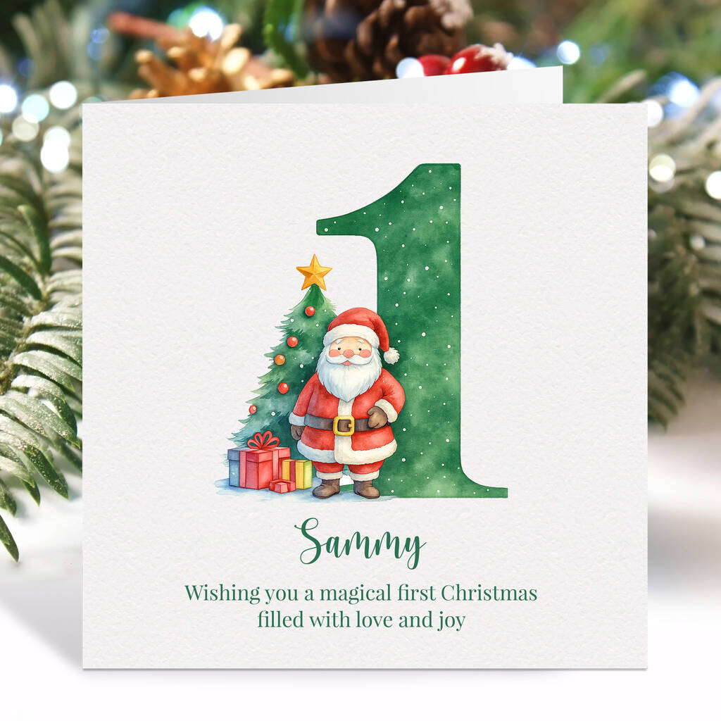 Personalised First Christmas Card For Child, 1 of 5