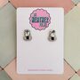 Zip Statement Stud Glitter Earrings / Novelty Fashion Accessories / Fun Statement Studs, thumbnail 1 of 5