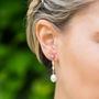 Silver And Pearl Twist Earrings, thumbnail 1 of 3