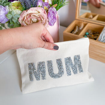 Mum Makeup Bag With Silver Rhinestone Letters, 9 of 9