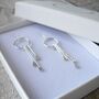 Silver Droplets Earrings, thumbnail 4 of 5