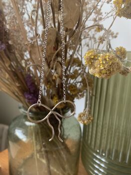 Sterling Silver Ribbon Necklace, 3 of 4