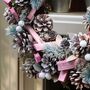 Handmade Spring Pink Front Door Wreath, thumbnail 3 of 5