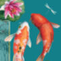All Occasions Blank Koi Fish Card With Gold Detail, thumbnail 2 of 3