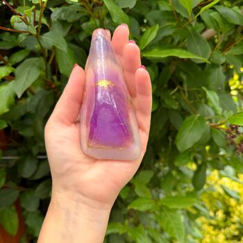Amethyst Crystal Soap With Real Amethyst Heart Shaped Crystal Inside, 6 of 7