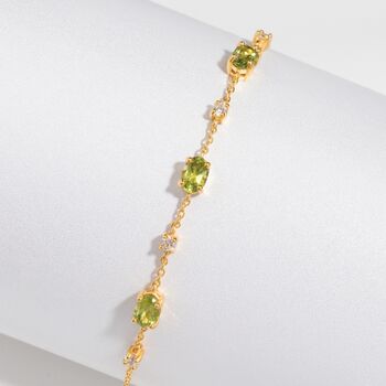 Peridot Bracelet In Sterling Silver And Gold, 9 of 9