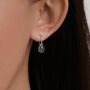 Sterling Silver Moss Agate Pear Drop Earrings, thumbnail 8 of 12