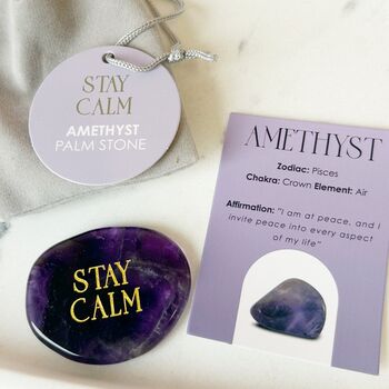 Stay Calm Amethyst Palm Stone Crystal, 2 of 2