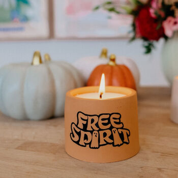 Halloween Ghost Candle Pumpkin Spice / Black Flame, 4 of 4