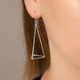 Sterling Silver Dangly Trigonal Pyramid Earrings, thumbnail 3 of 4