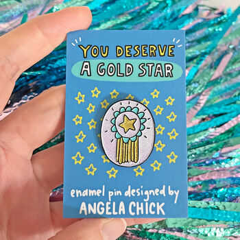 You Deserve A Gold Star Medal Pin, 3 of 9