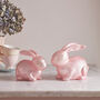 Two Pink Mottled Glass Bunny Easter Decorations, thumbnail 4 of 4