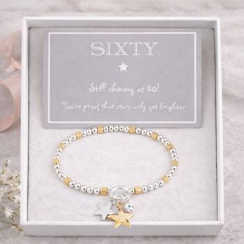 60th Birthday Star Charm Bracelet, 6 of 7