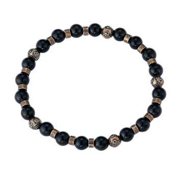 Mens Bracelet Black Onyx Bead Bracelet Chain, 10 of 12