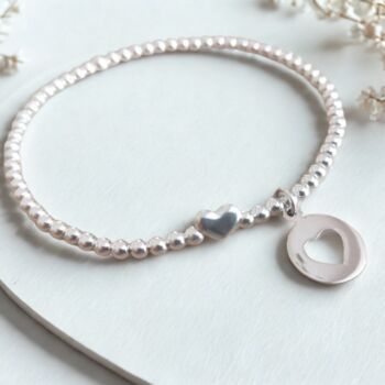 Sterling Silver Or Rose Gold Heart Charm Bracelet, 3 of 6