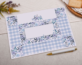 A4 Origami Writing Paper That Folds Into An Envelope With Blue Floral Design, 4 of 5