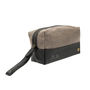 Personalised Grey Canvas And Leather Wash Bag/Dopp Kit, thumbnail 3 of 8