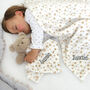 Personalised Unisex Teddy Comforter And Blanket Set, thumbnail 4 of 8