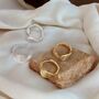 18k Gold Plated Twisted Wave Huggie Hoop Earrings, thumbnail 2 of 4