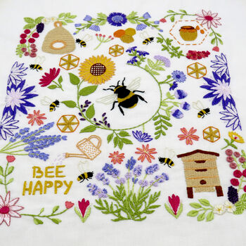 Bees And Blossoms Hand Embroidery Kit, 10 of 12
