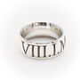 Roman Numerals 10mm Wide Personalised Silver Ring, thumbnail 6 of 7