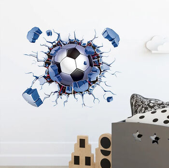 3D Effect Football Removable Wall Sticker, Two Sizes, 2 of 10