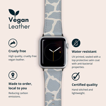 Sage Giraffe Print Vegan Leather Apple Watch Bands, 2 of 7