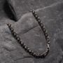 Mens Silver Rolo Link Chain Necklace Rhodium Plated Chain, thumbnail 3 of 11