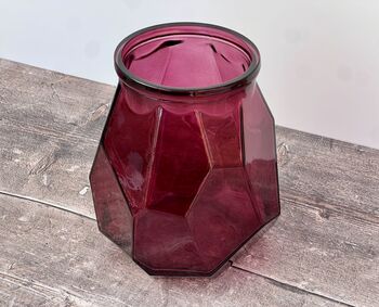 Pink Recycled Glass Vase, 19cm, 2 of 4