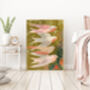 Flying Swallows Flower Art Print, thumbnail 2 of 5