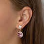 Violet Swarovski Crystal Snow Drop Earrings, thumbnail 3 of 5