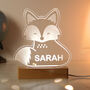 Personalised Cute Fox Wooden LED Night Light, thumbnail 1 of 10