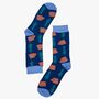 Men's Bamboo Socks Blue Camping, thumbnail 2 of 2