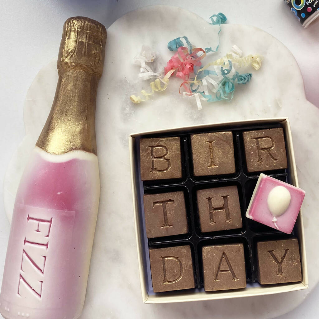 Chocolate Birthday And Fizz Box, 1 of 2
