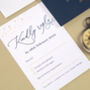 Celeste Navy And Gold Wedding Invitations, thumbnail 2 of 4