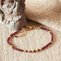 Red Garnet Gold And Silver Beaded Bracelet, thumbnail 4 of 11