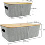 Multipurpose Grey Organizer Box With Bamboo Lid, thumbnail 6 of 8