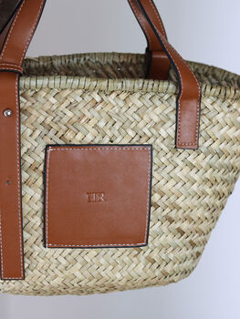 Personalised Monogram Straw Basket Bag, 5 of 8