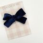 Navy Velvet Hair Bow Christmas Stocking Filler, thumbnail 1 of 2