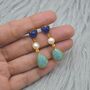 Blue Jade Pearl Amazonite Silver Earrings, thumbnail 4 of 8