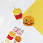 You Are The Burger To My Fries Valentine's Earrings, thumbnail 9 of 12