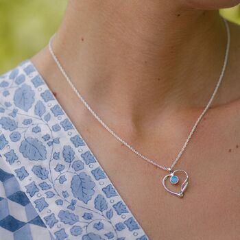 Silver And Opal Heart Pendant, 2 of 7