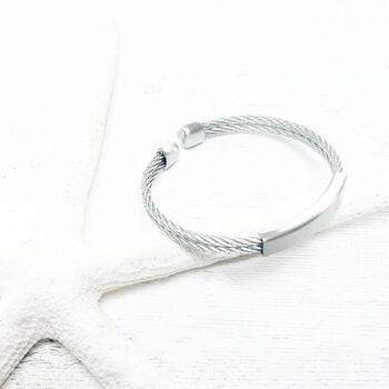 Titanium Double Banded Steel Bracelet | Men's Gift, 3 of 9