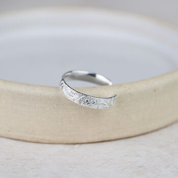 Sterling Silver Lace Texture Toe Ring, 2 of 4