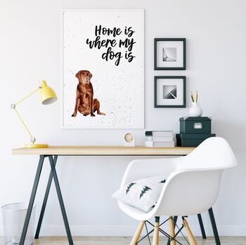 Home Is Where My Dog Is Chocolate Labrador Print, 5 of 6
