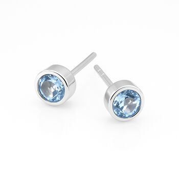 Sterling Silver December Birthstone Stud Earrings – 5mm, 3 of 9