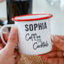 Personalised Coffee Enamel Mug, thumbnail 2 of 4