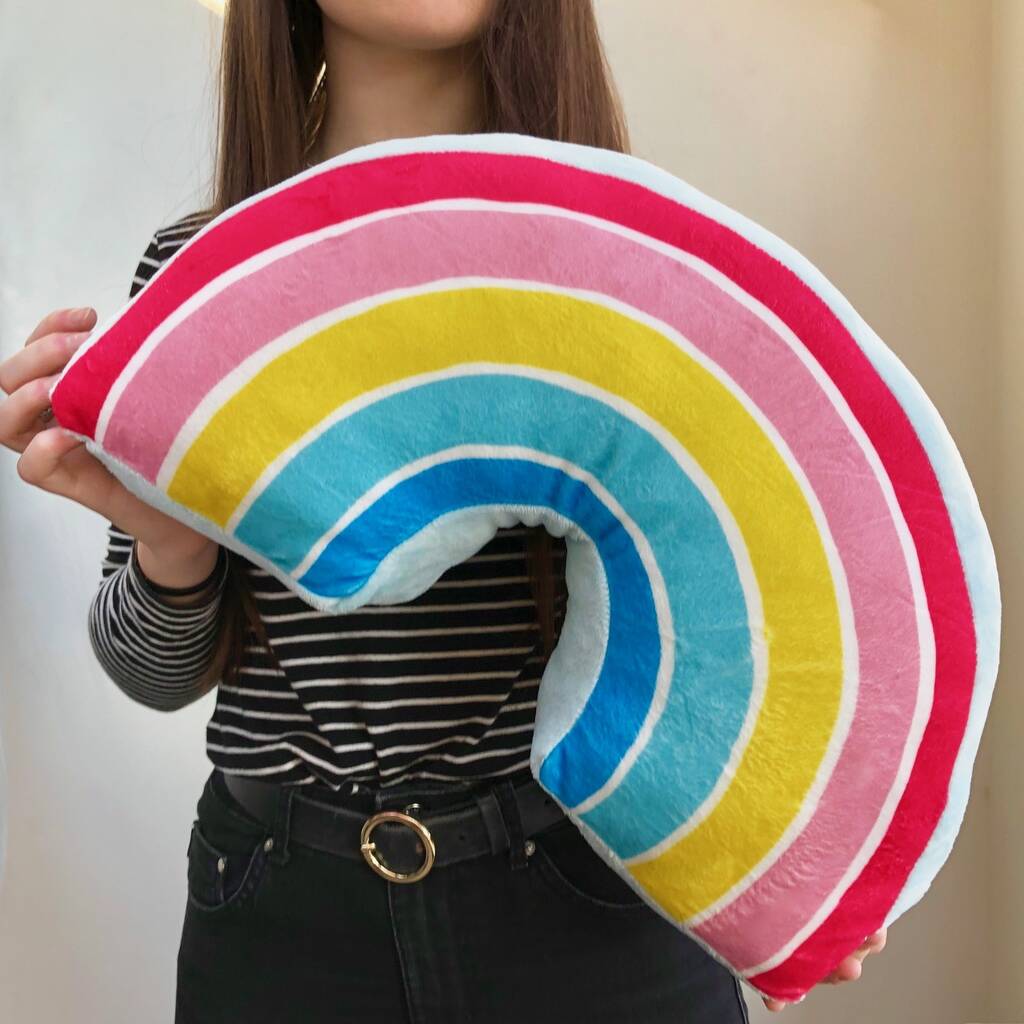 Rainbow Plush Cushion By Pink Pineapple Home & Gifts