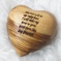 Personalised Olive Wood Valentine Anniversary Heart, thumbnail 4 of 11